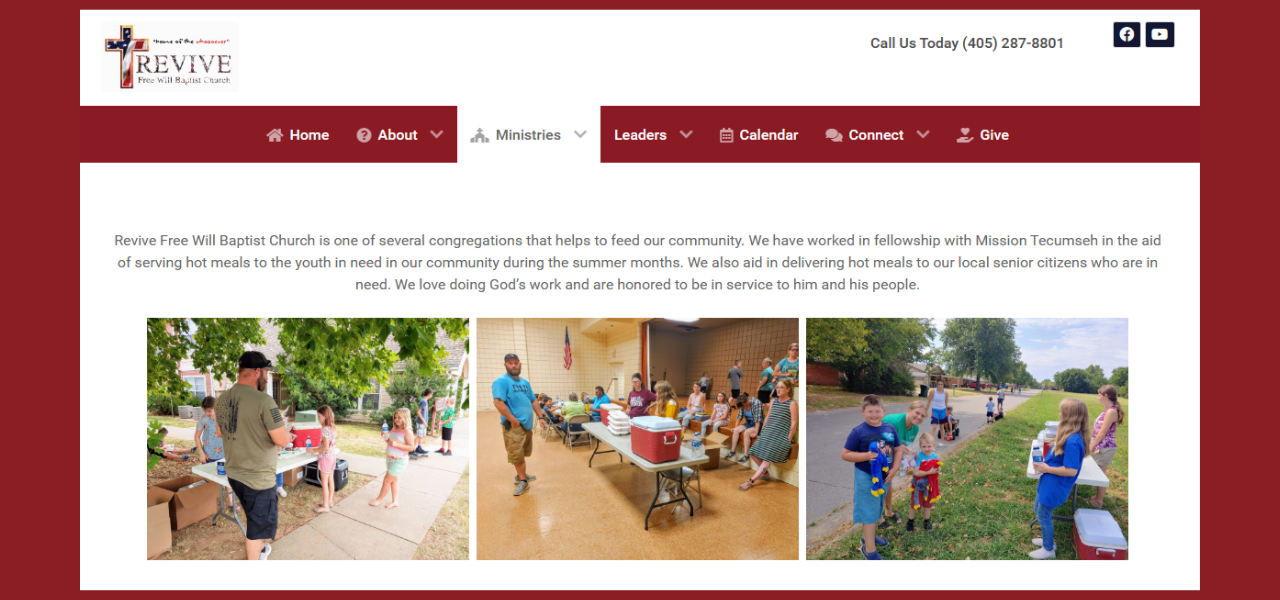 Image of the church ministries page.
