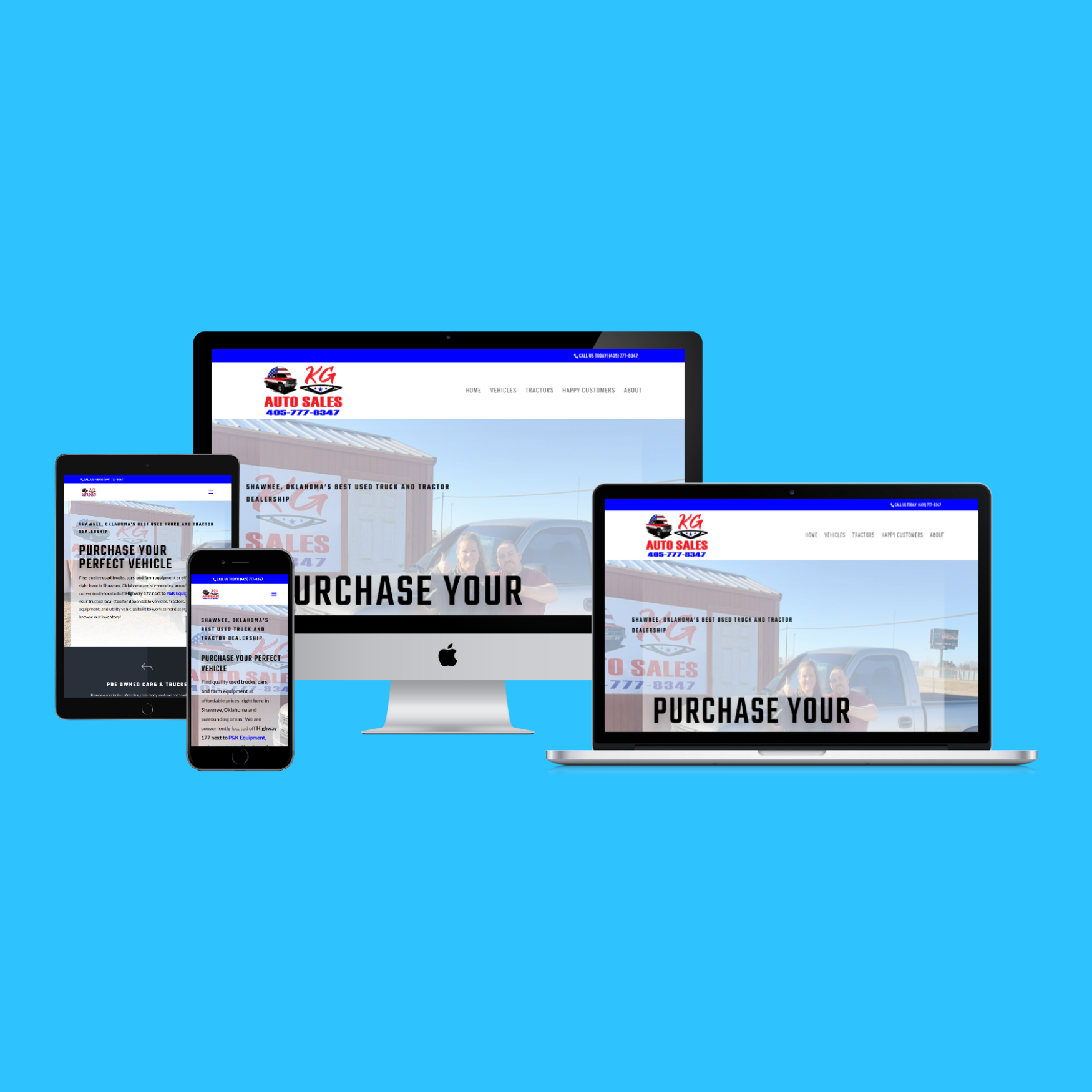Revive Free Will Baptist Church Responsive Website Mockup Revive Free Will Baptist Church responsive Website shown on 3 different device screens: computer, tablet, and mobile phone.