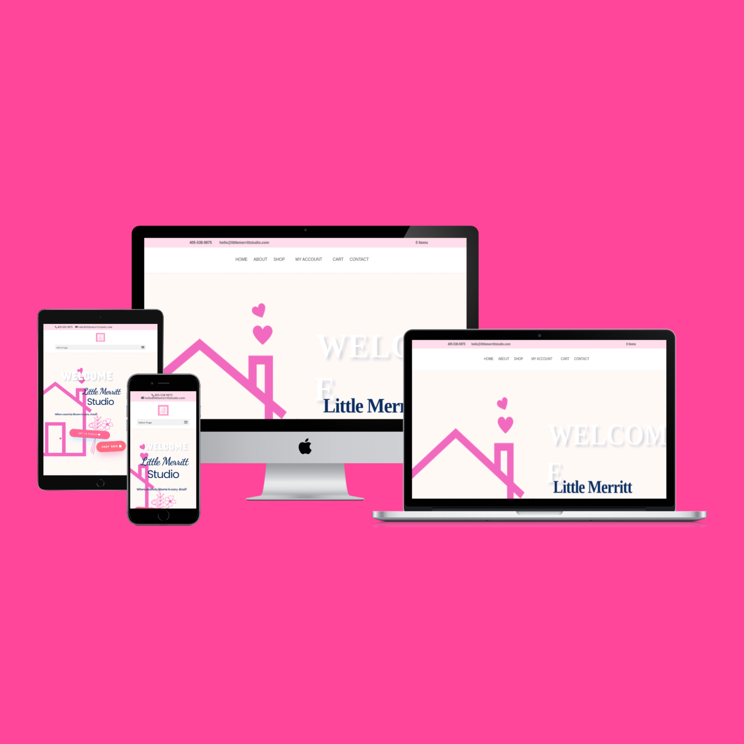 Revive Free Will Baptist Church responsive Website shown on 3 different device screens: computer, tablet, and mobile phone.
