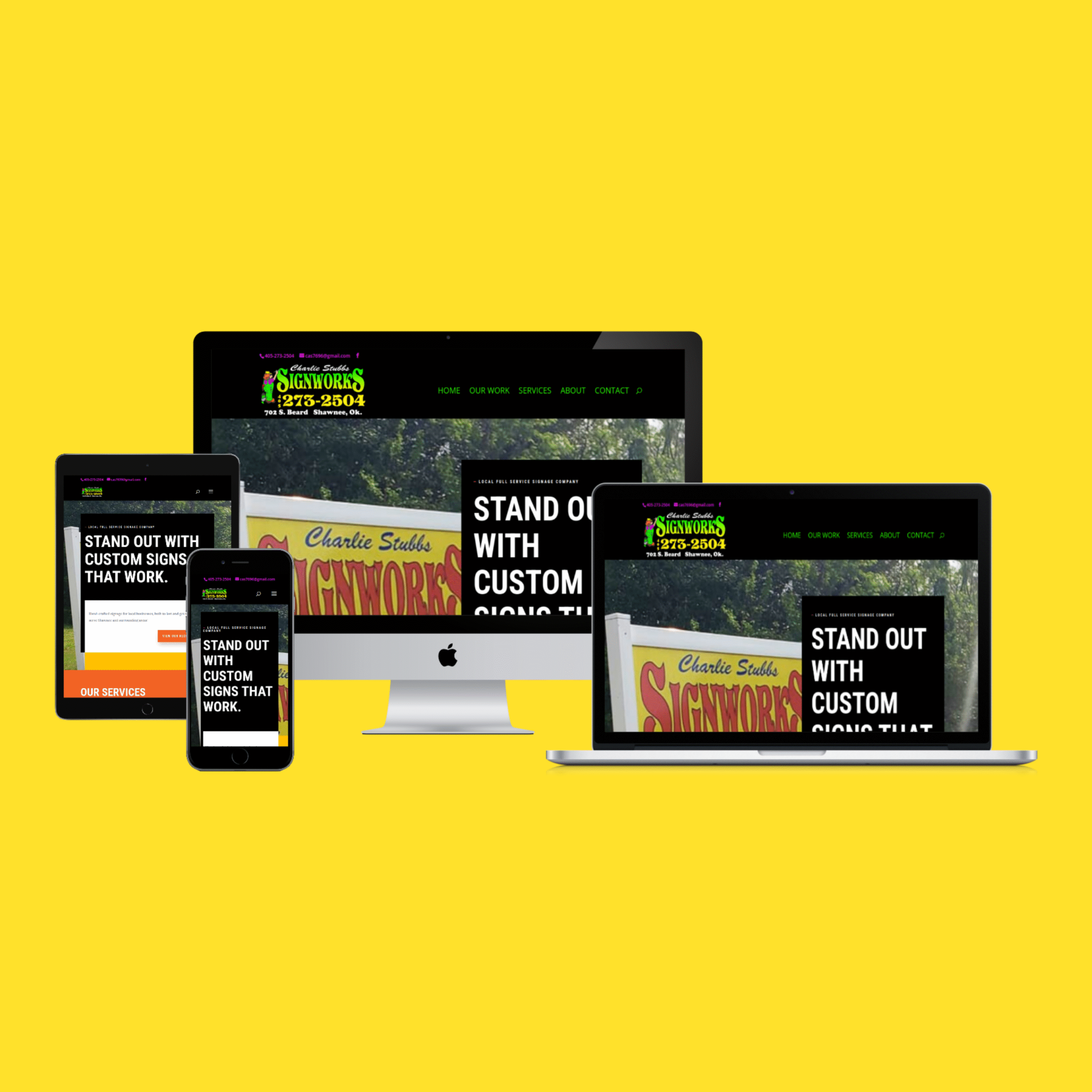 Revive Free Will Baptist Church Responsive Website Mockup Revive Free Will Baptist Church responsive Website shown on 3 different device screens: computer, tablet, and mobile phone.