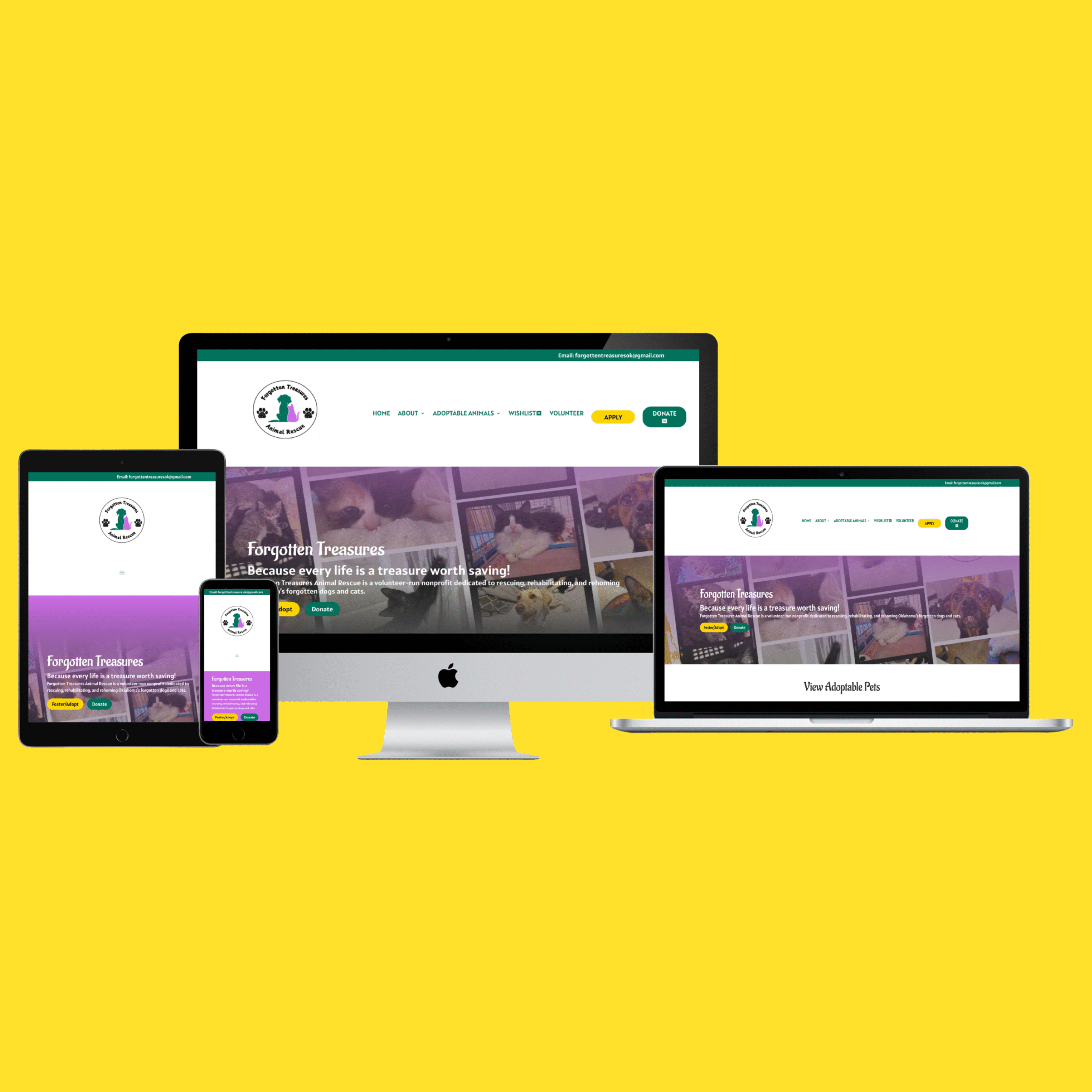 Revive Free Will Baptist Church Responsive Website Mockup Revive Free Will Baptist Church responsive Website shown on 3 different device screens: computer, tablet, and mobile phone.