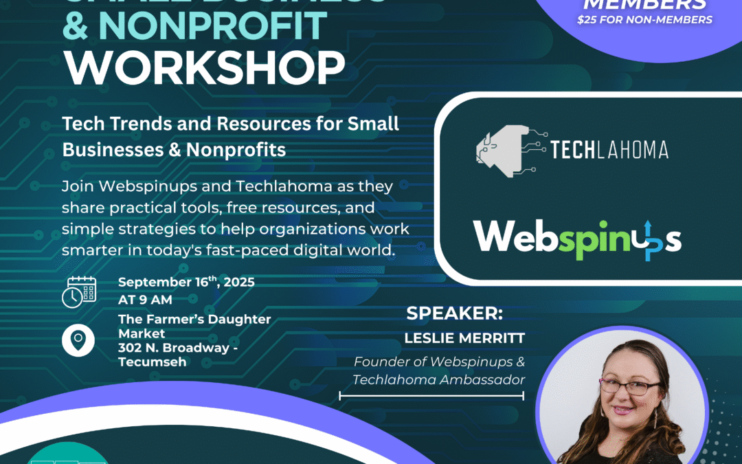 Promotional graphic for a workshop featuring the event details, speaker headshot, and logos of the hosting organizations.
